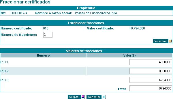 Fraccionar compensaciones